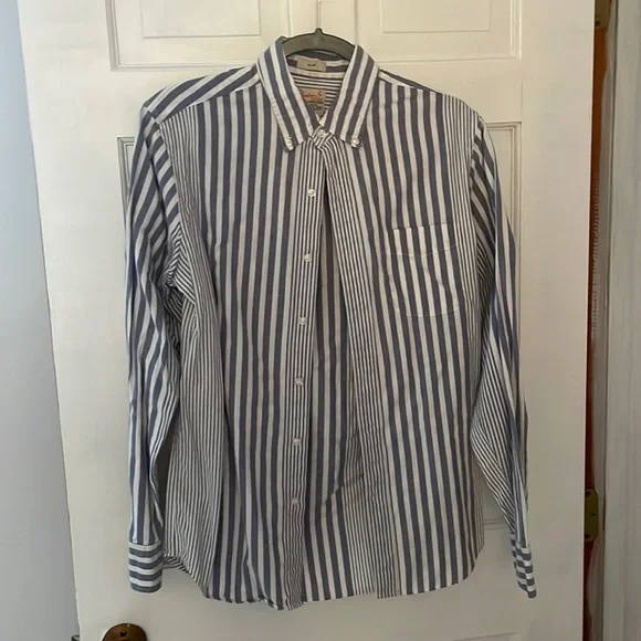 J Crew blue/white striped Oxford shirt